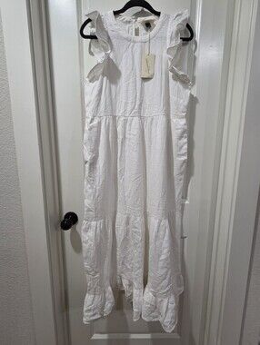 Universal Thread White Ruffle Tiered Maxi Dress